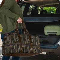 Hawaii Brown Plumeria Lei Black Travel Bag Frangipani Floral Heritage Art