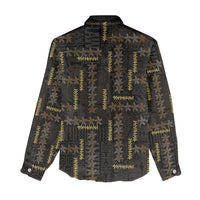 Hawaii Brown Plumeria Lei Black Women Casual Shirt Frangipani Floral Heritage Art LT01 - Polynesian Pride