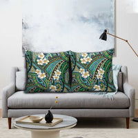 Polynesian Hibiscus Tropical Green Floral Pillow Cover Tribal Pattern - Polynesian Pride