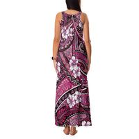 Polynesian Hibiscus Tropical Pink Floral Family Matching Tank Maxi Dress and Hawaiian Shirt Tribal Pattern LT01 - Polynesian Pride
