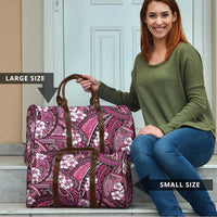 Polynesian Hibiscus Tropical Pink Floral Travel Bag Tribal Pattern - Polynesian Pride