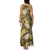 Polynesian Hibiscus Tropical Yellow Floral Family Matching Tank Maxi Dress and Hawaiian Shirt Tribal Pattern LT01 - Polynesian Pride