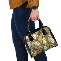 Polynesian Hibiscus Tropical Yellow Floral Shoulder Handbag Tribal Pattern - Polynesian Pride