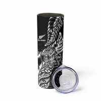 New Zealand Silver Fern Rugby Skinny Tumbler Aotearoa Kiwi Maori Black Version LT01 - Polynesian Pride