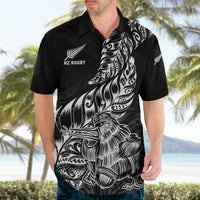 Custom New Zealand Silver Fern Rugby Hawaiian Shirt Aotearoa Kiwi Maori Black Version LT01 - Polynesian Pride
