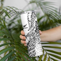 New Zealand Silver Fern Rugby Skinny Tumbler Aotearoa Kiwi Maori White Version LT01 - Polynesian Pride