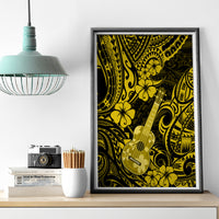 Hawaii Ukulele Canvas Wall Art Polynesian Pattern Yellow Version LT01 - Polynesian Pride