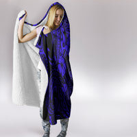 Hawaii Fish Hook Hooded Blanket Polynesian Pattern Navy Blue Version LT01 - Polynesian Pride