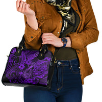 Hawaii Fish Hook Shoulder Handbag Hibiscus Hawaii Tribal Tattoo Purple Version LT01 - Polynesian Pride