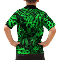 Hawaii King Kamehameha Kid Hawaiian Shirt Polynesian Pattern Green Version LT01 - Polynesian Pride