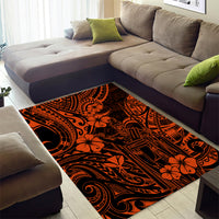 Hawaii King Kamehameha Area Rug Polynesian Pattern Orange Version LT01 - Polynesian Pride