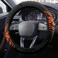 Hawaii King Kamehameha Steering Wheel Cover Polynesian Pattern Orange Version