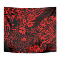 Hawaii King Kamehameha Tapestry Polynesian Pattern Red Version LT01 - Polynesian Pride