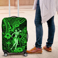 Hawaii Hula Girl Luggage Cover Polynesian Pattern Green Version LT01 Green - Polynesian Pride