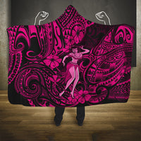 Hawaii Hula Girl Hooded Blanket Polynesian Pattern Pink Version LT01 One Size Pink - Polynesian Pride