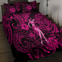 Hawaii Hula Girl Quilt Bed Set Polynesian Pattern Pink Version LT01 - Polynesian Pride