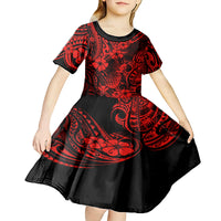 Hawaii Pineapple Kid Short Sleeve Dress Polynesian Pattern Red Version LT01 - Polynesian Pride