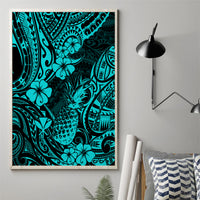 Hawaii Pineapple Canvas Wall Art Polynesian Pattern Turquoise Version LT01 - Polynesian Pride