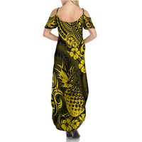 Hawaii Pineapple Summer Maxi Dress Polynesian Pattern Yellow Version LT01 - Polynesian Pride
