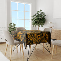Hawaii Shaka Sign Tablecloth With Polynesian Hibiscus Gold Unique LT01 - Polynesian Pride