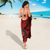 Hawaii Shaka Sign Sarong Polynesian Pattern Red Version LT01 - Polynesian Pride