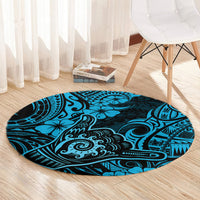Hawaii Shaka Sign Round Carpet Polynesian Pattern Sky Blue Version LT01 - Polynesian Pride