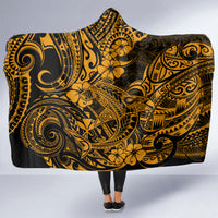 Hawaii Shark Hooded Blanket Polynesian Pattern Gold Version LT01 - Polynesian Pride
