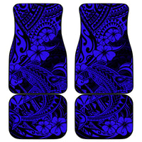Hawaii Shark Car Mats Polynesian Pattern Navy Blue Version LT01 Blue - Polynesian Pride