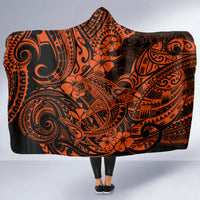 Hawaii Shark Hooded Blanket Polynesian Pattern Orange Version LT01 - Polynesian Pride