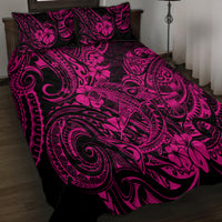 Hawaii Shark Quilt Bed Set Polynesian Pattern Pink Version LT01 - Polynesian Pride