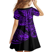 Hawaii Shark Family Matching Short Sleeve Bodycon Dress and Hawaiian Shirt Polynesian Pattern Purple Version LT01 - Polynesian Pride