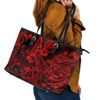 Hawaii Shark Leather Tote Bag Polynesian Pattern Red Version LT01 - Polynesian Pride