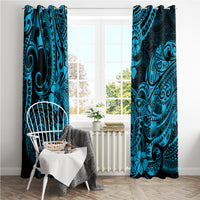 Hawaii Shark Window Curtain Polynesian Pattern Sky Blue Version LT01 - Polynesian Pride