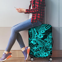 Hawaii Shark Luggage Cover Polynesian Pattern Turquoise Version LT01 - Polynesian Pride