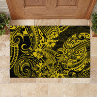 Hawaii Shark Rubber Doormat Polynesian Pattern Yellow Version LT01 - Polynesian Pride