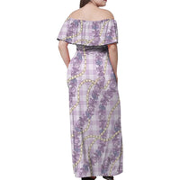 Pua Kalaunu Lei Family Matching Off Shoulder Maxi Dress and Hawaiian Shirt Palaka Pattern LT01 - Polynesian Pride