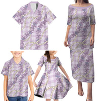 Pua Kalaunu Lei Family Matching Puletasi and Hawaiian Shirt Palaka Pattern