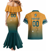 Custom Rugby Australia Couples Matching Mermaid Dress and Hawaiian Shirt Junior Wallabies Go Champions