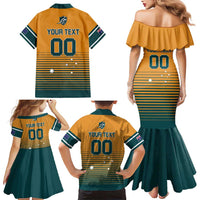 Custom Rugby Australia Family Matching Mermaid Dress and Hawaiian Shirt Junior Wallabies Go Champions LT01 - Polynesian Pride