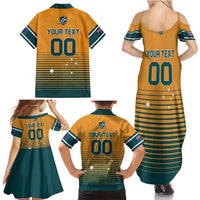 Custom Rugby Australia Family Matching Summer Maxi Dress and Hawaiian Shirt Junior Wallabies Go Champions LT01 - Polynesian Pride