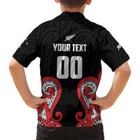 Custom Rugby New Zealand Family Matching Summer Maxi Dress and Hawaiian Shirt Baby Black Go Champions LT01 - Polynesian Pride