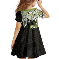Monstera Plumeria Flowers Olive Green Family Matching Off Shoulder Short Dress and Hawaiian Shirt Polynesian Pattern LT01 - Polynesian Pride