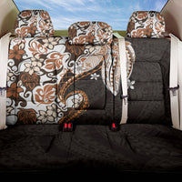Monstera Plumeria Flowers Orange Back Car Seat Cover Polynesian Pattern