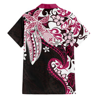 Monstera Plumeria Flowers Pink Family Matching Mermaid Dress and Hawaiian Shirt Polynesian Pattern LT01 - Polynesian Pride