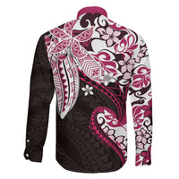 Monstera Plumeria Flowers Pink Family Matching Mermaid Dress and Hawaiian Shirt Polynesian Pattern LT01 - Polynesian Pride