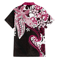 Monstera Plumeria Flowers Pink Family Matching Tank Maxi Dress and Hawaiian Shirt Polynesian Pattern LT01 - Polynesian Pride