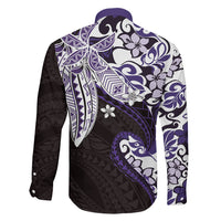 Monstera Plumeria Flowers Purple Family Matching Mermaid Dress and Hawaiian Shirt Polynesian Pattern LT01 - Polynesian Pride