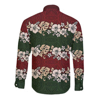 Hawaiian Hibiscus Christmas Color Long Sleeve Button Shirt Unique LT01 - Polynesian Pride