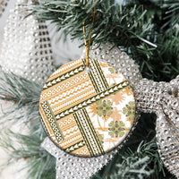 Hawaii Quilt Ceramic Ornament Kakau Polynesian Pattern Gold Version LT01 - Polynesian Pride
