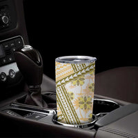 Hawaii Quilt Tumbler Cup Kakau Polynesian Pattern Gold Version